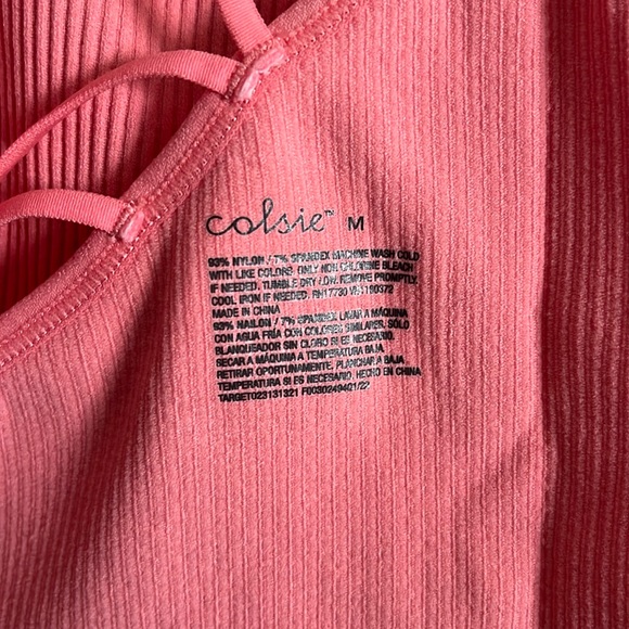 Colsie - For Target Pink Ribbed Spaghetti Strap Tank - Picture 3 of 3